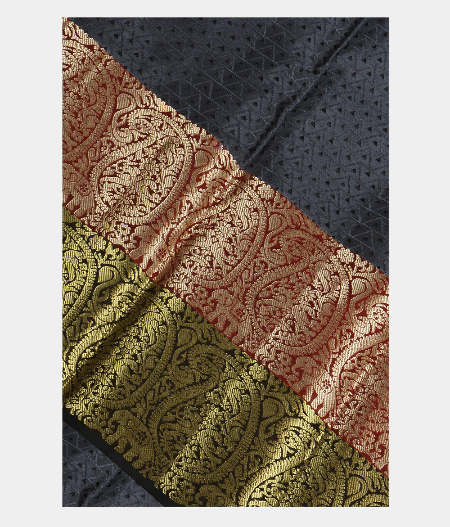 Dark Grey Soft Silk Saree T201448-image