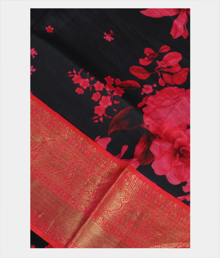 Black Printed Kanjivaram Silk Dupatta T175643-image