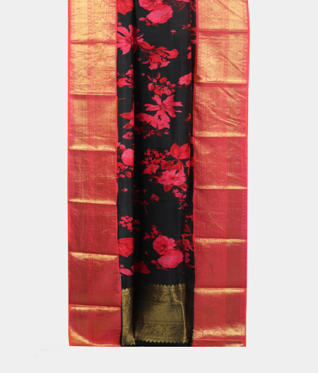 Black Printed Kanjivaram Silk Dupatta T1756432