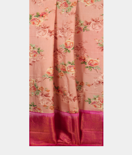Peach Printed Kanjivaram Silk Dupatta T1808312