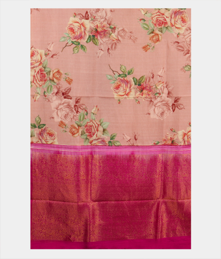 Peach Printed Kanjivaram Silk Dupatta T1808313