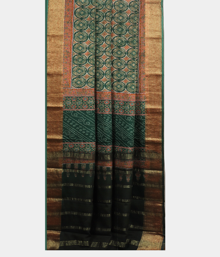 Green Georgette Silk Saree T1923102