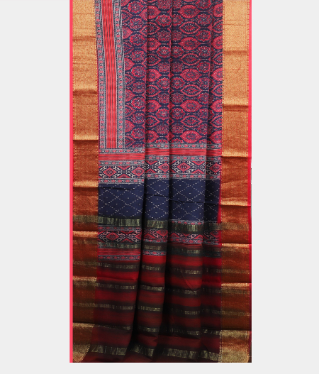 Blue Georgette Silk Saree T1923132