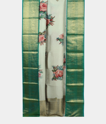 Light Green Printed Kanjivaram Silk Dupatta T1756462