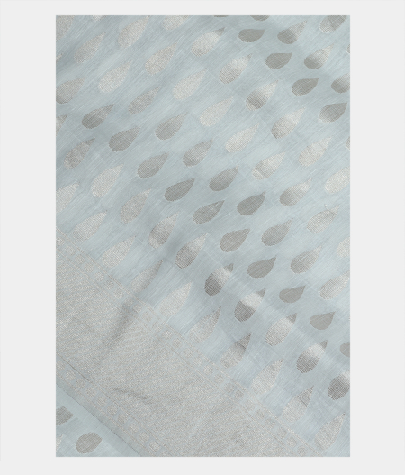 White Banaras Linen Saree T170758-image