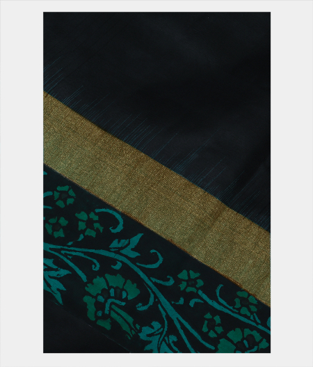 Black Kanjivaram Handpainted Kalamkari Saree T156459-image