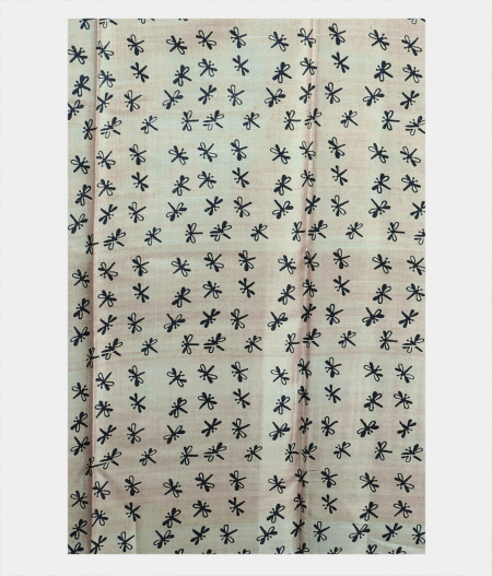 Beige Tussar Kantha Work Saree T2054763