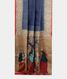 Blue Tussar Kantha Work Saree T2054532