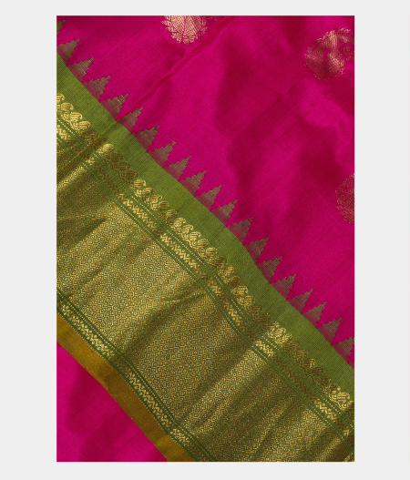 Magenta kanjivaram Kalamkari Patchwork Saree T187649-image