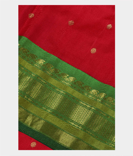 Red kanjivaram Kalamkari Patchwork Saree T187650-image