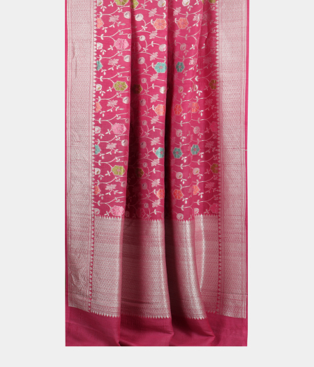 Pink Tussar Georgette Silk Saree T1667492