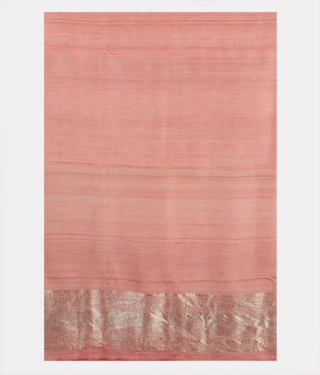 Peach Tussae Georgette Silk Saree T1983753