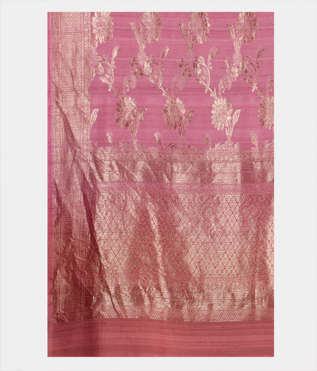 Pink Tussar Georgette Silk Saree T1880924