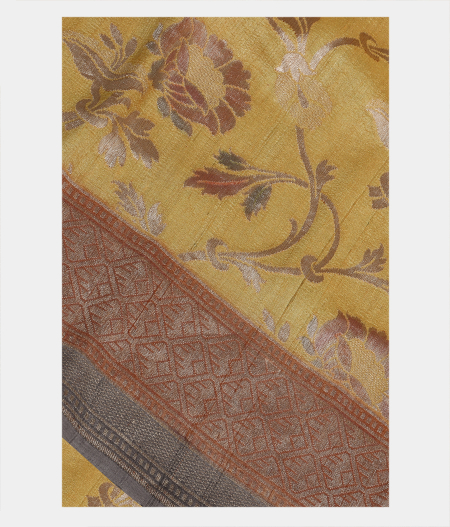 Yellow Tussar Georgette Silk Saree T196279-image