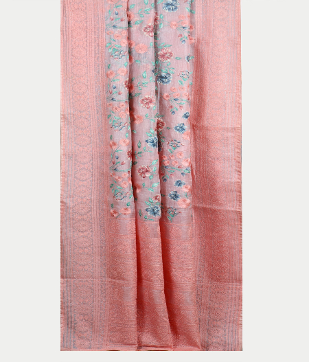 Pink Silk Kota Embroidery Saree T1969362