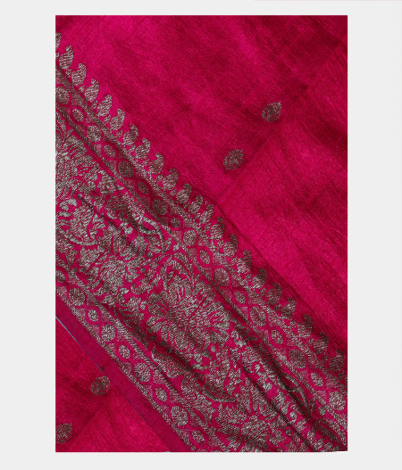 Magenta Banaras Tussar Saree T189693-image