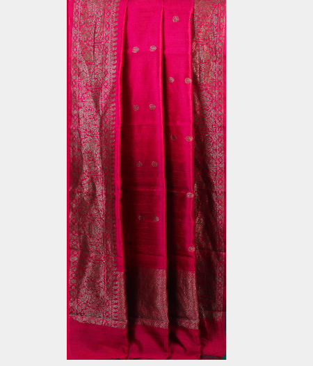 Magenta Banaras Tussar Saree T1896932