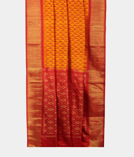 Yellow Ikat Silk Saree T1873153