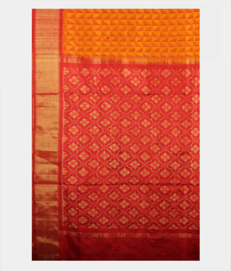 Yellow Ikat Silk Saree T1873155