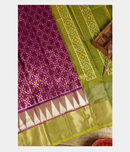 Purple Ikat Silk Saree T204921-image