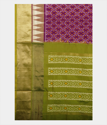 Purple Ikat Silk Saree T2049215