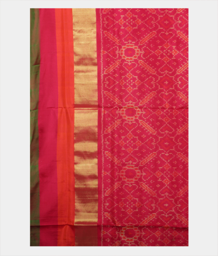 Grey Ikat Silk Saree T1710614