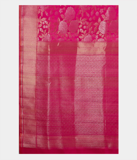 Magenta Banaras Tussar Silk Saree T2068684
