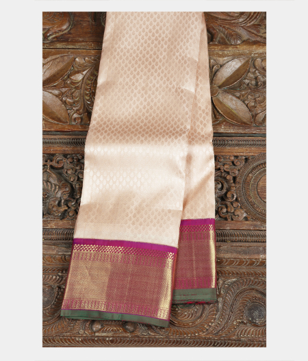 Maroon with Pawan colour kanchipuram pure korvai design silk saree |  Nithiya Silks