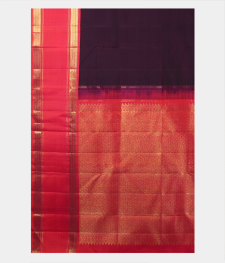 Burgundy Handwoven Kanjivaram Silk Saree T2066174