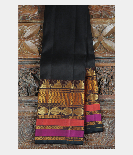 Black Handwoven Kanjivaram Silk Saree T206442-image