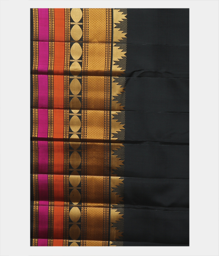 Black Handwoven Kanjivaram Silk Saree T2064423