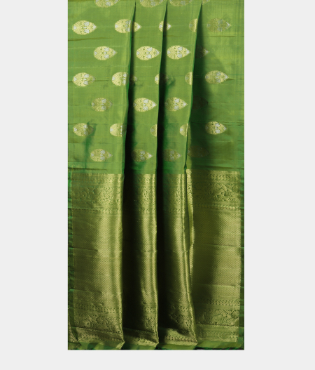 Green Handwoven Kanjivaram Silk Saree T1845142