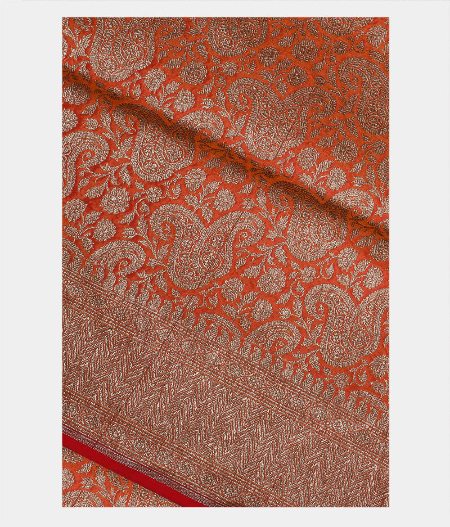 Orange Banaras Silk Saree T198996-image