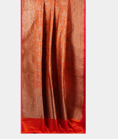 Orange Banaras Silk Saree T1989962
