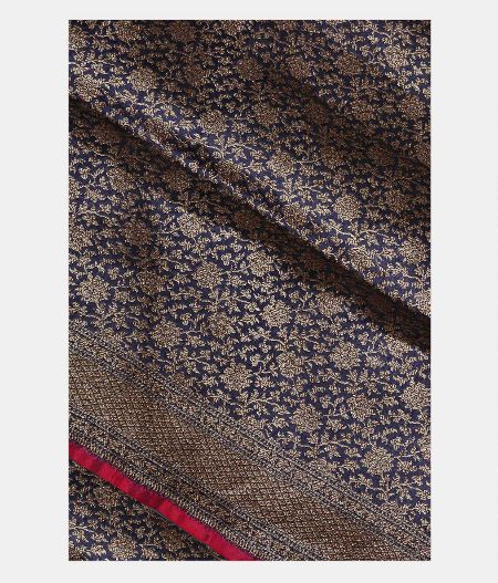 Dark Blue Banaras Silk Saree T203704-image