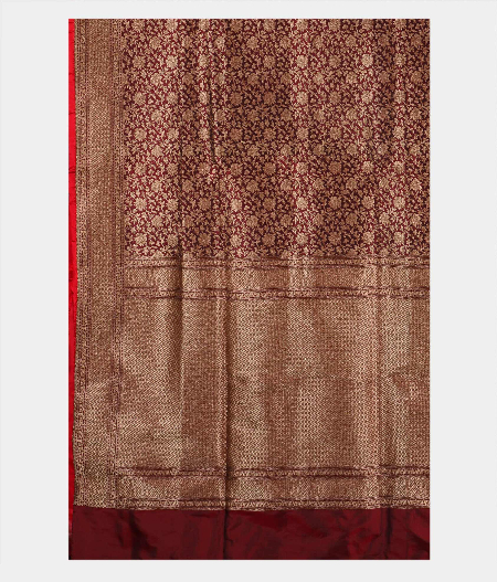 Maroon Banaras Silk Saree T2037024