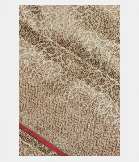 White Banaras Silk Saree T202960-image
