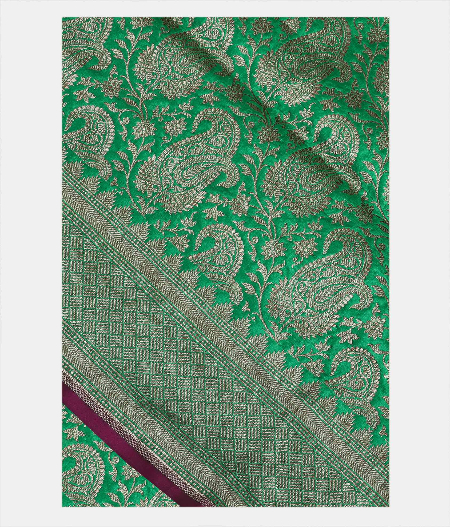 Green Banaras Silk Saree T198999-image