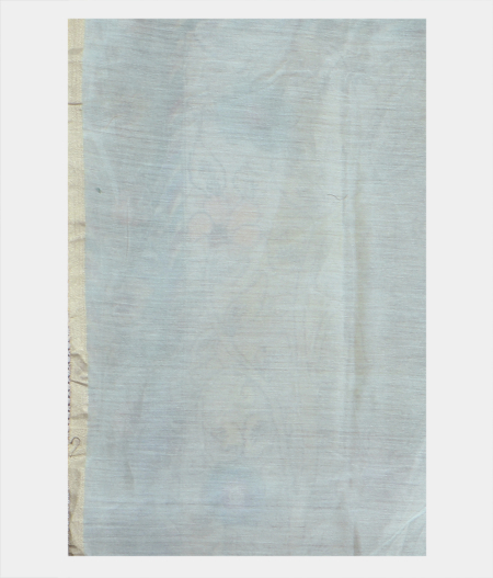 Cream Kora Organza Embroidery Saree T2037493