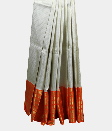 Silver Handwoven Kanjivaram Silk Pavadai T1701082