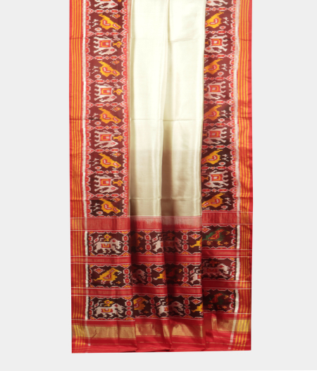 White Patan Patola Silk Saree T1958293