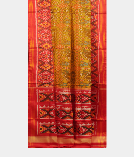 Golden Yellow Patola Silk Saree T1921773