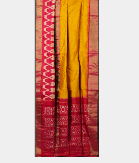 Yellow Ikat Silk Saree T2049122