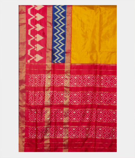Yellow Ikat Silk Saree T2049124