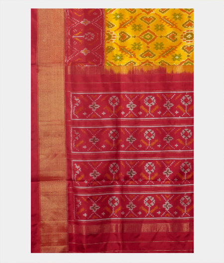 Yellow  Ikat Silk Saree T1710704