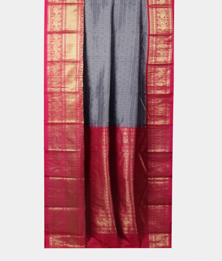 Grey Ikat Silk Saree T2047322