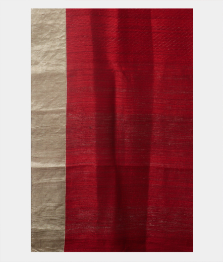 Red Tussar Printed Saree T2034513