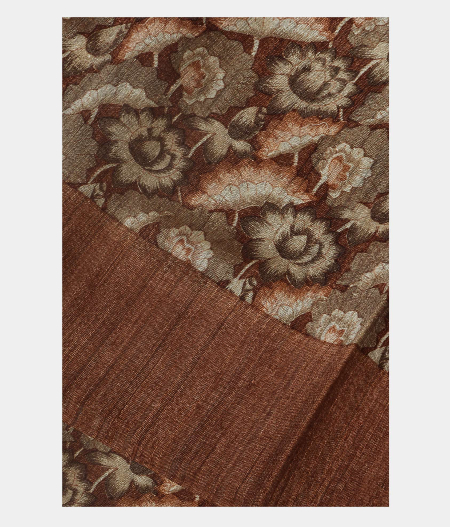 Brown Tussar Printed Saree LK319-image