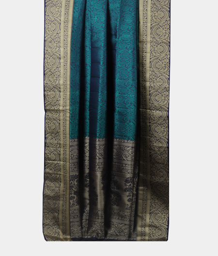 Peacock Blue Soft Silk Saree T2099982