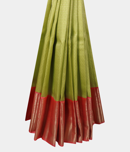 Green Handwoven Kanjivaram Silk Pavadai T2112452